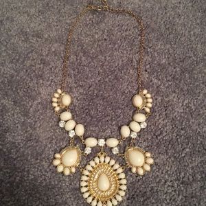 White and Gold statement Necklace